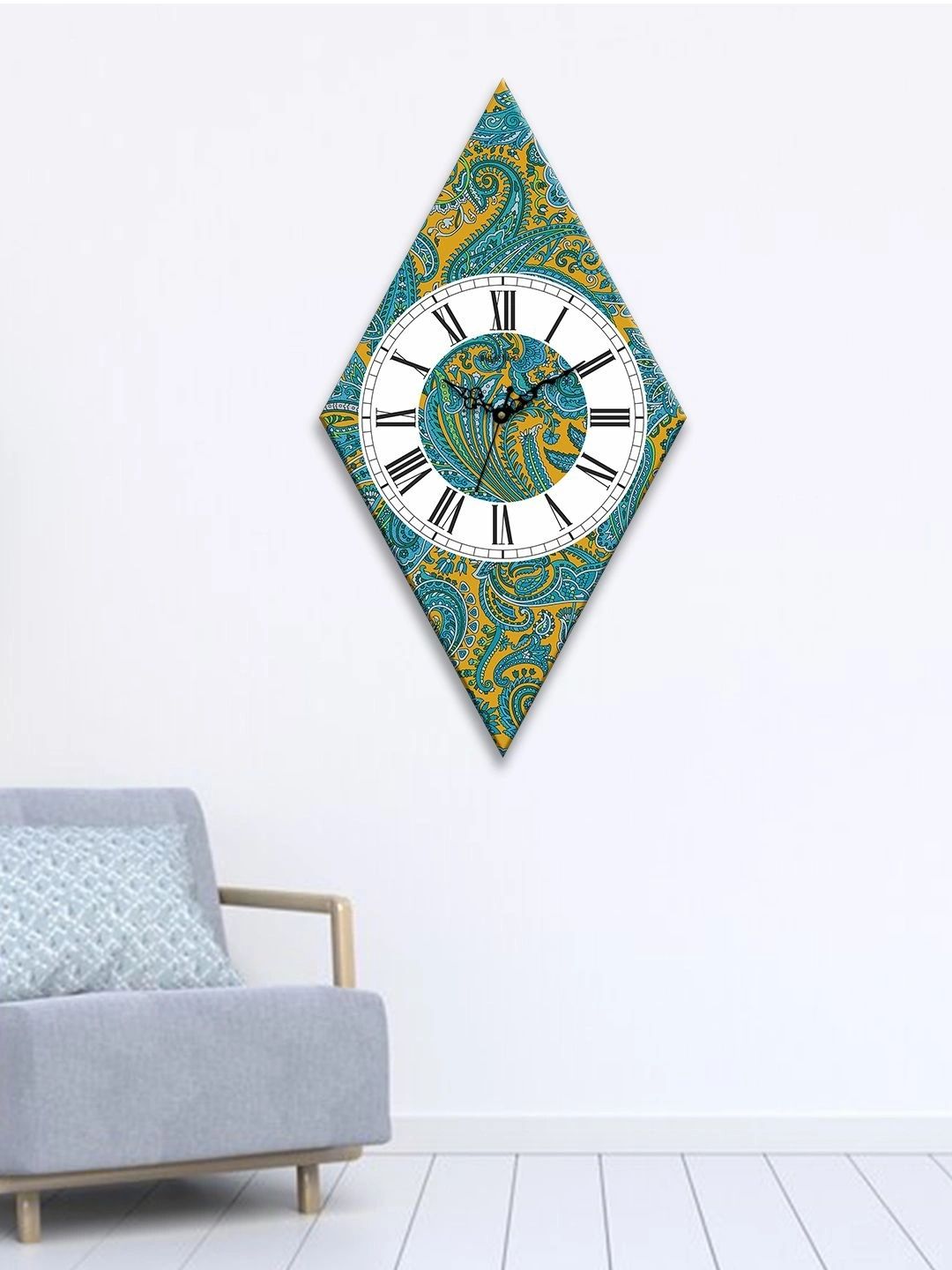 OLIVE TREE Multicoloured Printed Geometric Wall Clock-picture-24