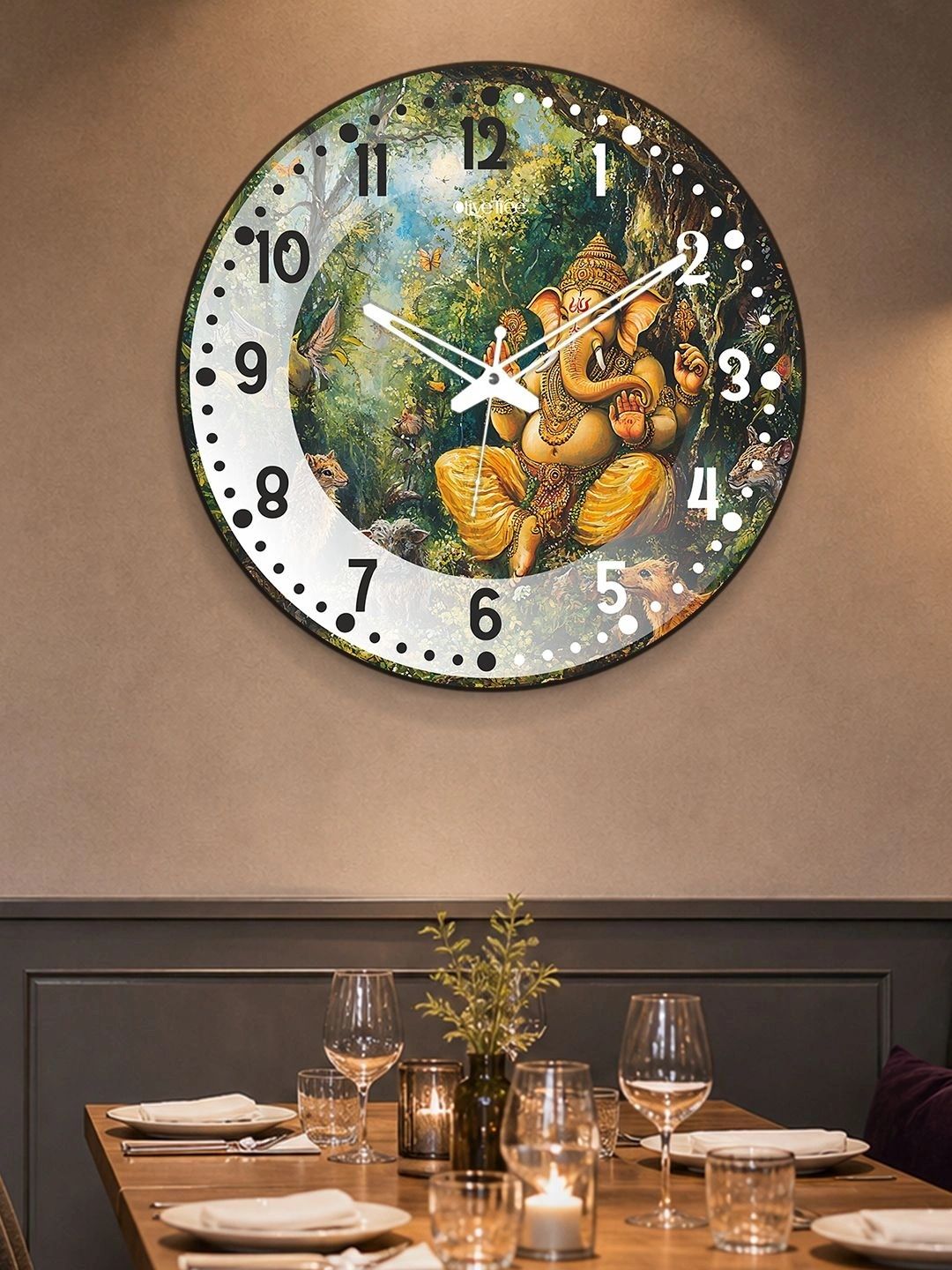 OLIVE TREE Multicoloured Printed Wall Clock-picture-38