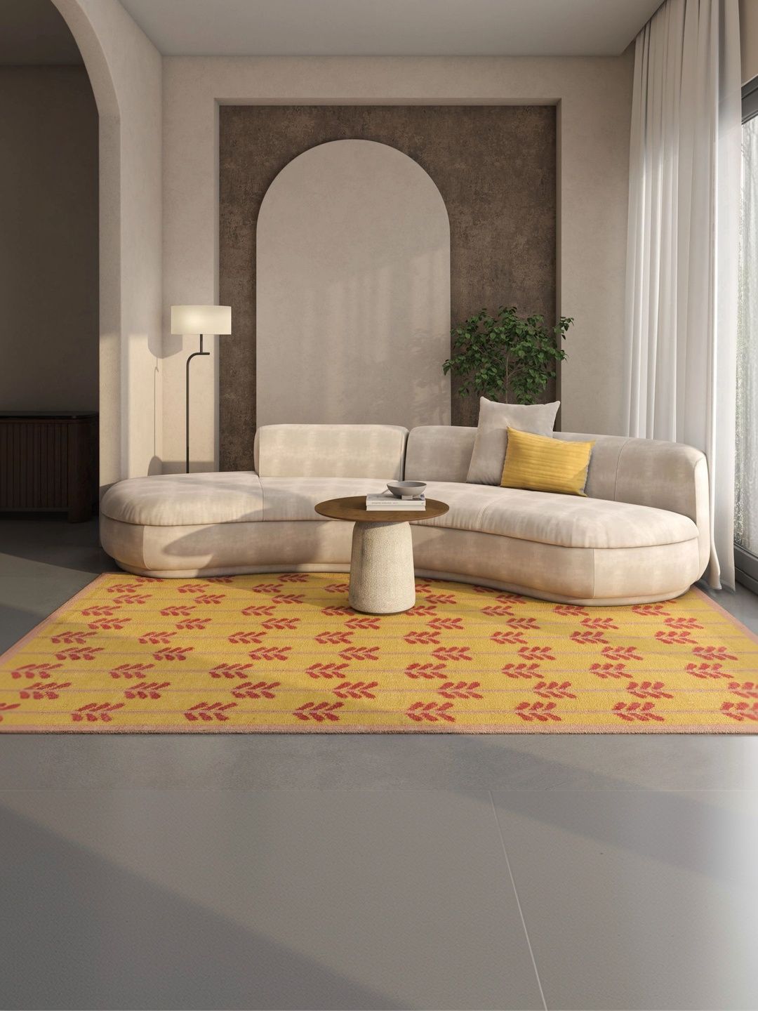 Jaipur Rugs Yellow Geometric Woollen Carpet-picture-35