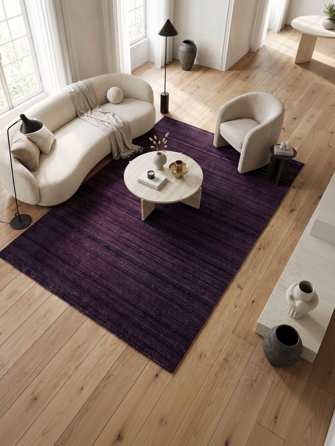 Jaipur Rugs Purple Striped Woollen Carpet-image-49