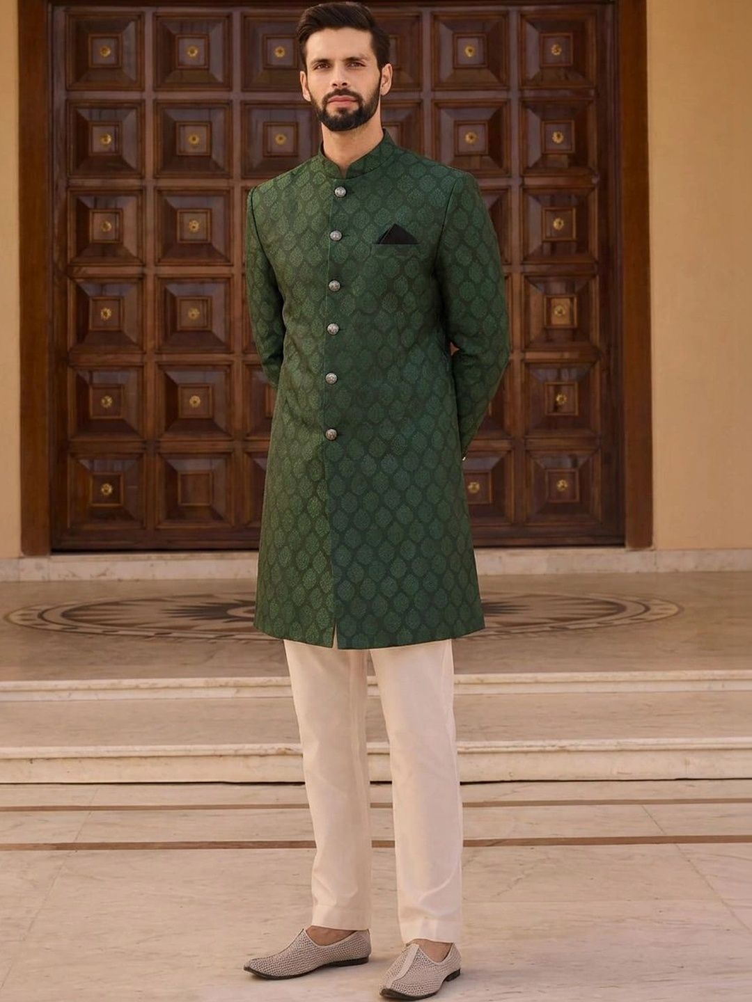 KISAH Self Designed Indo-Western Sherwani Set-image-29
