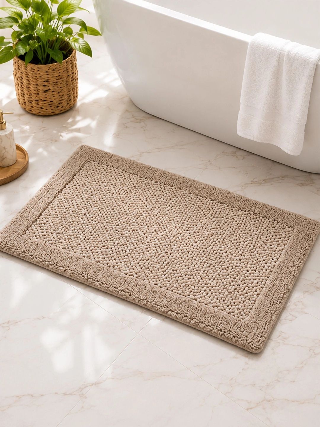 OBSESSIONS Beige Reversible Ultra Absorbent Bath Rugs-image-36