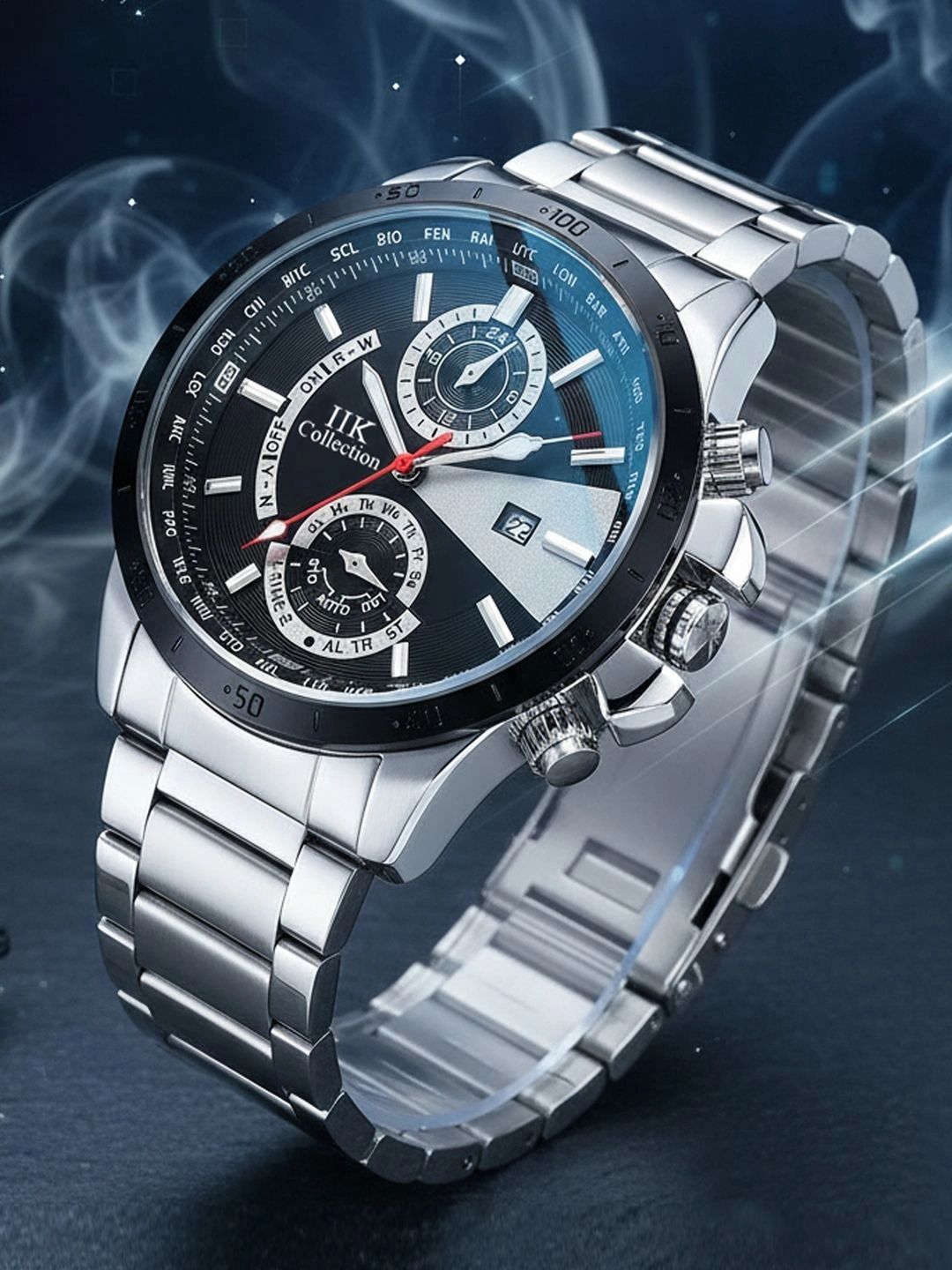 IIK COLLECTION Men Dial & Stainless Steel Bracelet Style Straps Analogue Chronograph Watch IIK-6000M-picture-58