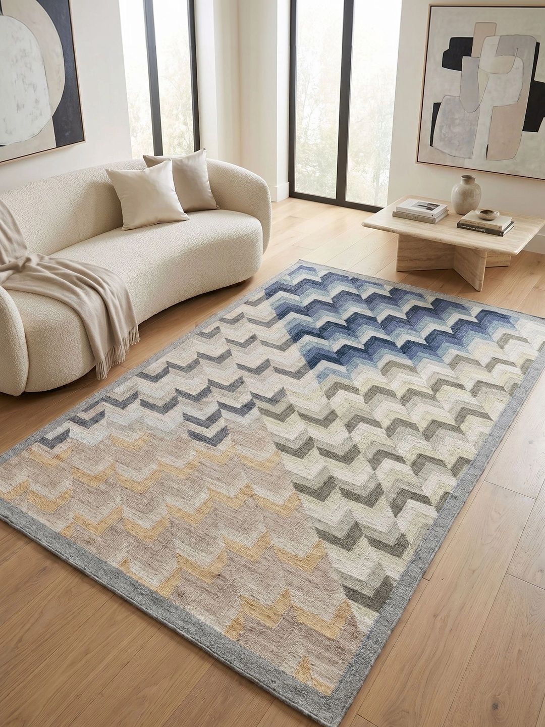 Jaipur Rugs Grey Geometric Woollen Carpet-image-45