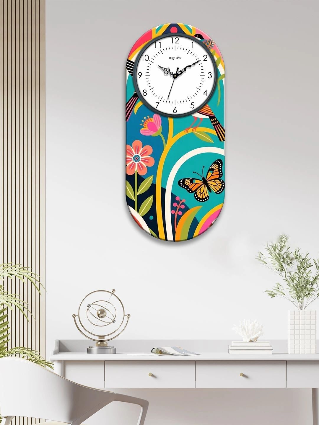OLIVE TREE Multicoloured Printed Wall Clock-picture-39