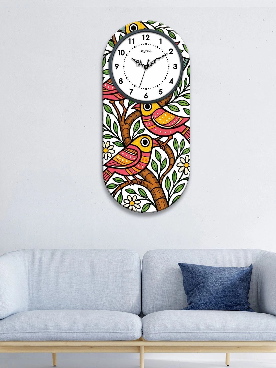 OLIVE TREE Multicoloured Printed Wall Clock-picture-47