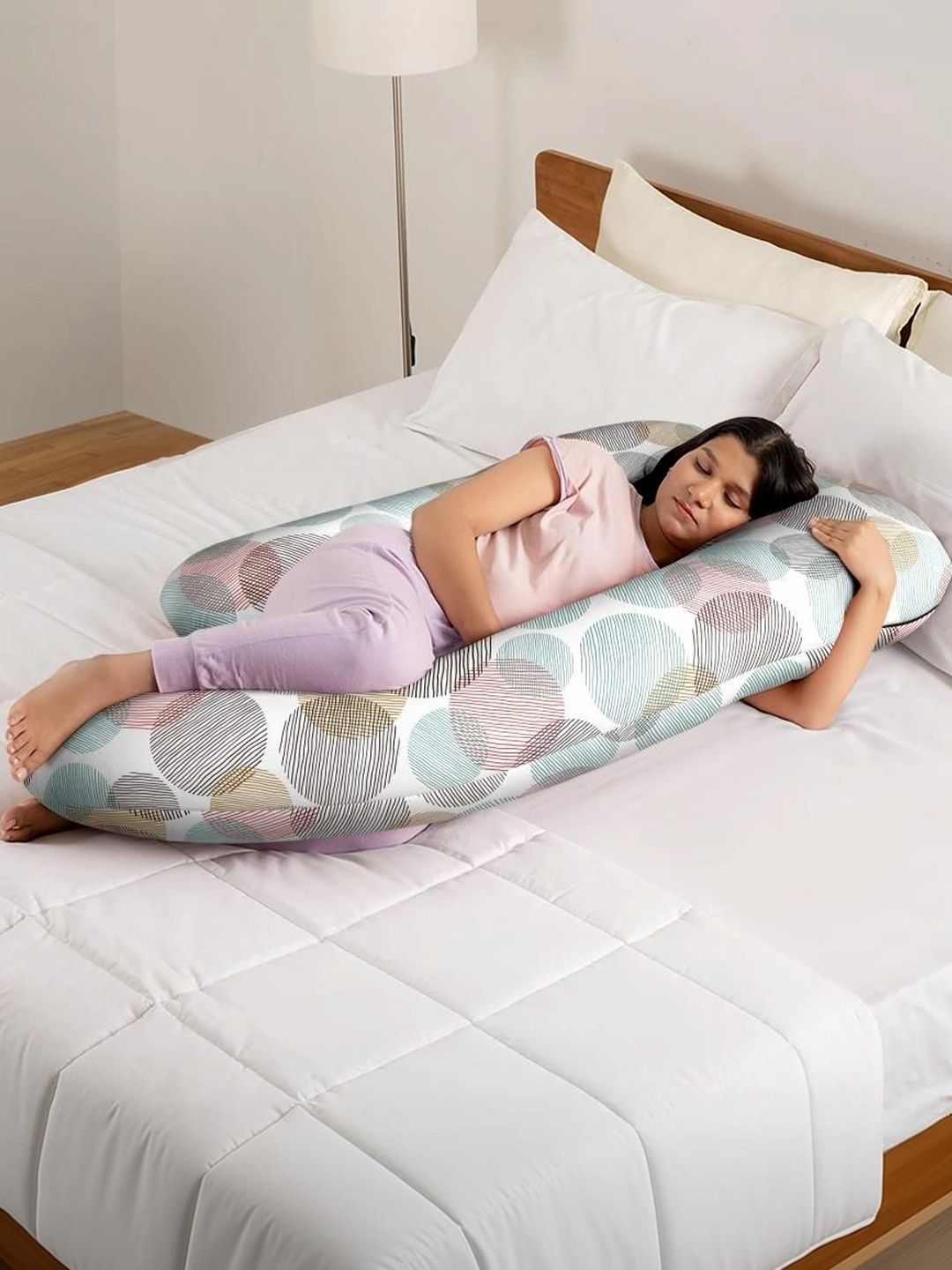 wakefit Multicoloured Fibre Filled Cotton Maternity Pillow-image-31