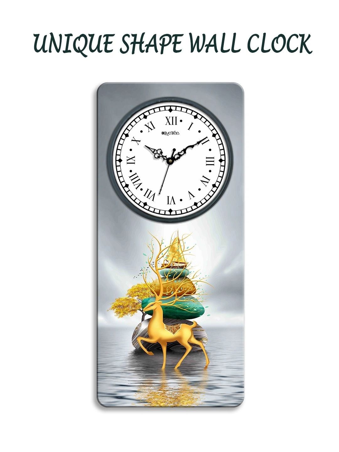 OLIVE TREE Multicoloured Printed Contemporary Wall Clock-image-36