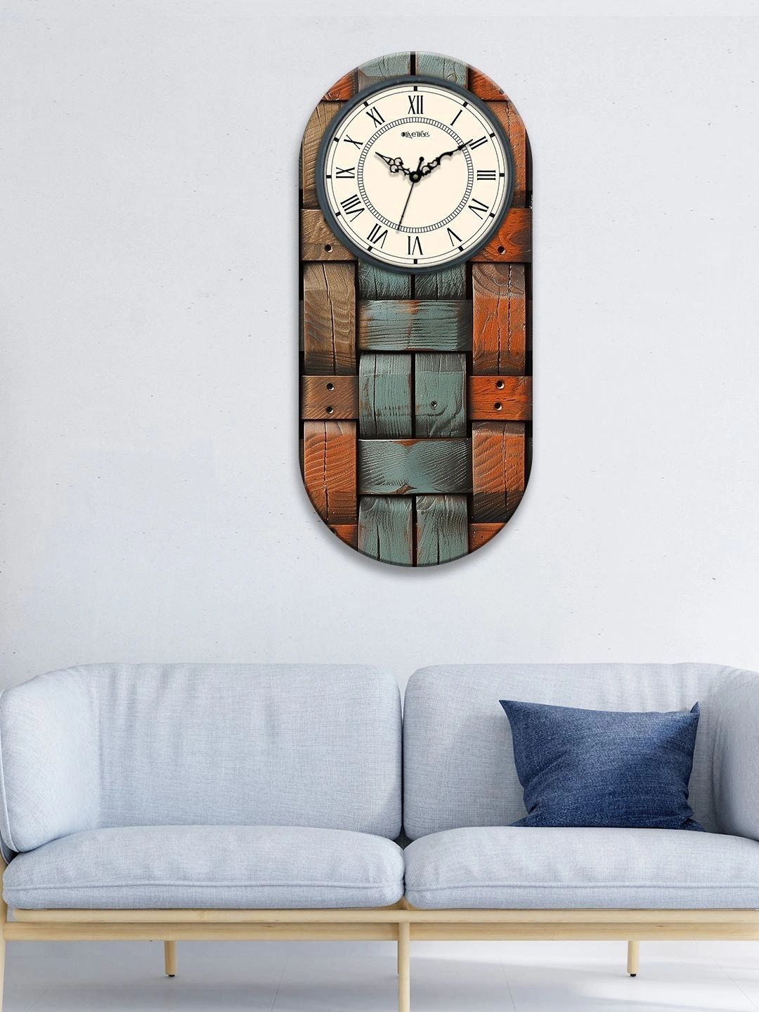 OLIVE TREE Multicoloured Textured Wall Clock-picture-10