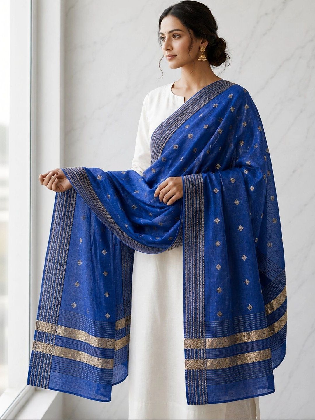 Ground Fashion Woven Design Dupatta with Zari-picture-13