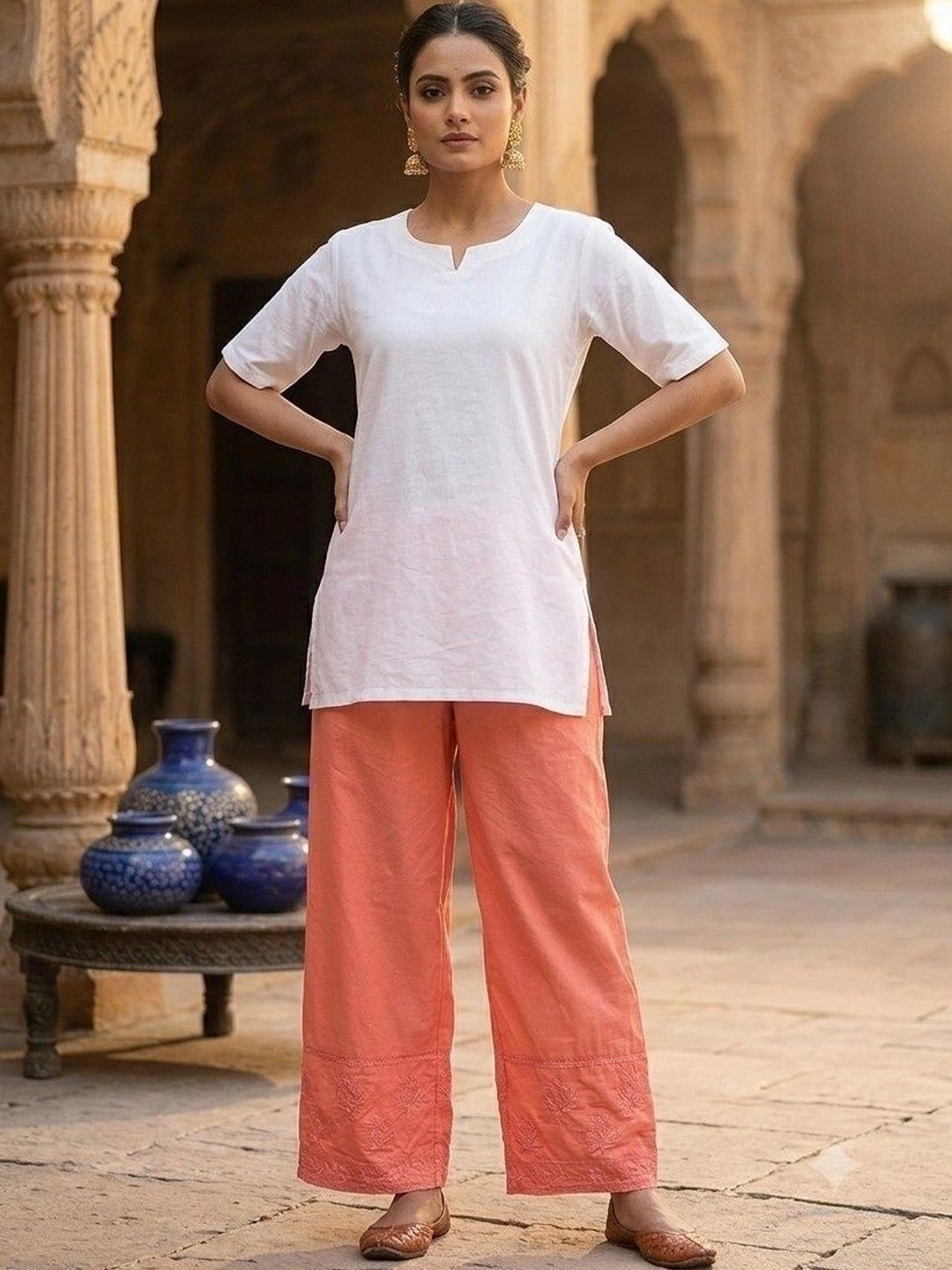 Sangria Women Embroidered Ethnic Palazzos-image-19