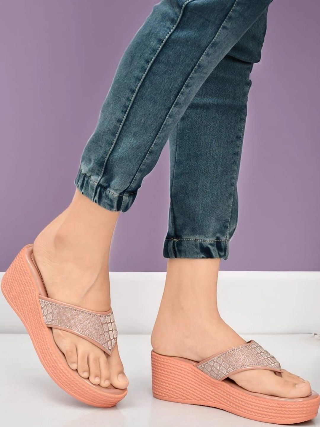 glitchez Textured Wedge Sandals-image-20