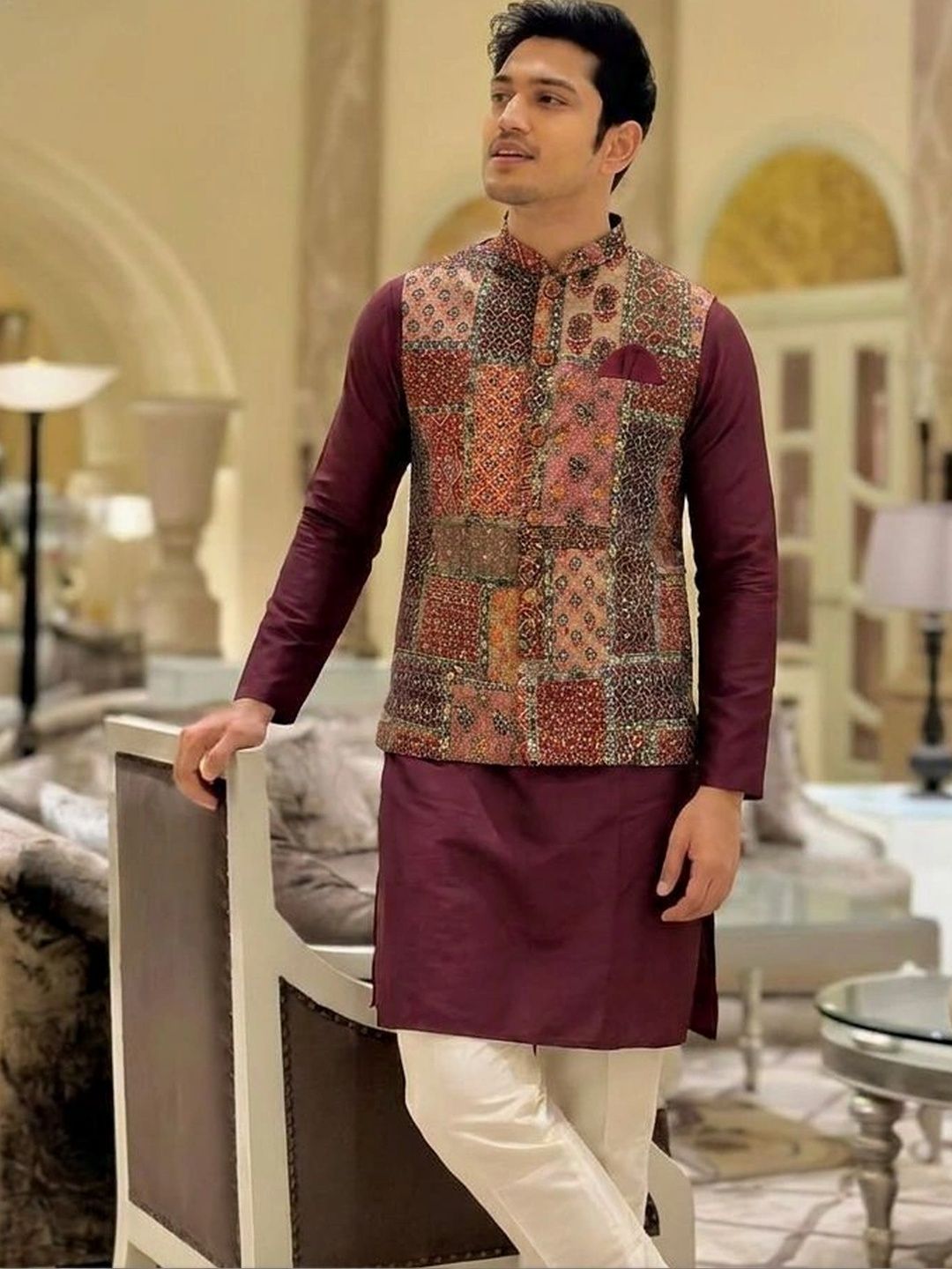 KISAH Printed Woven Design Nehru Jackets-picture-27