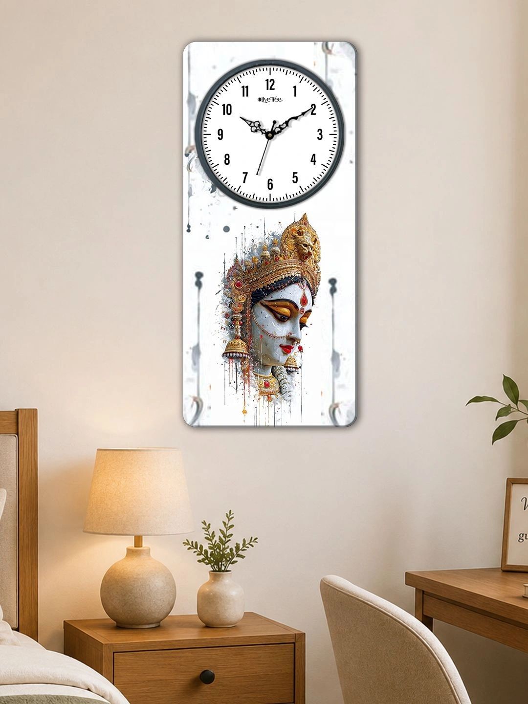 OLIVE TREE Multicoloured Printed Traditional Wall Clock-image-5