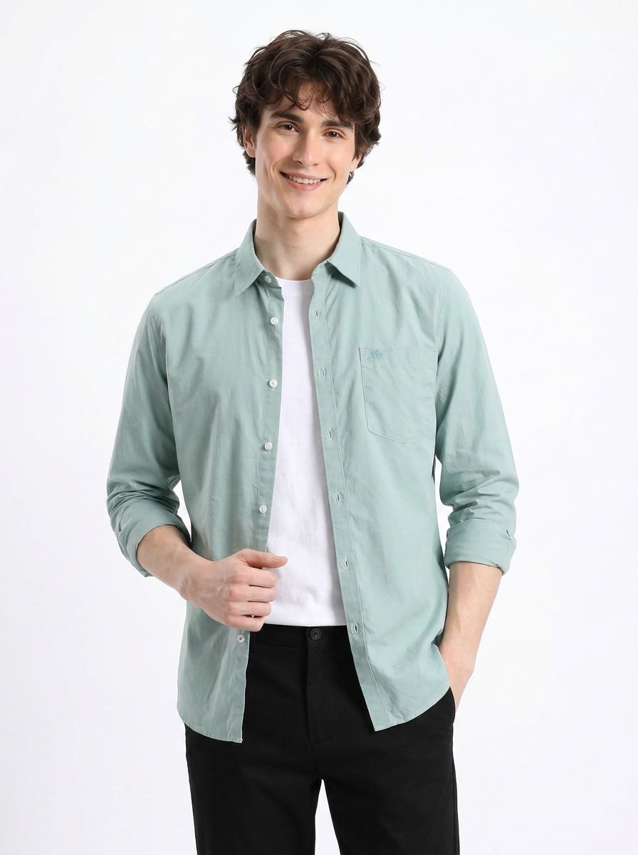 Aeropostale Spread Collar Pure Cotton Casual Shirt-image-35