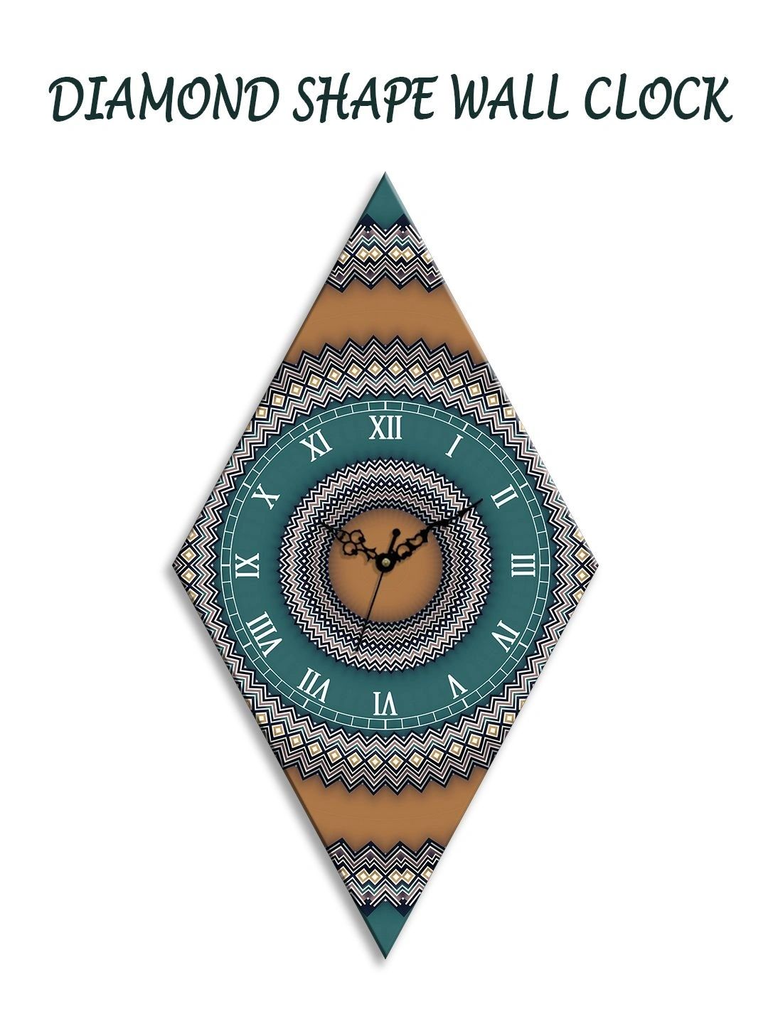 OLIVE TREE Multicoloured Printed Geometric Wall Clock-picture-11