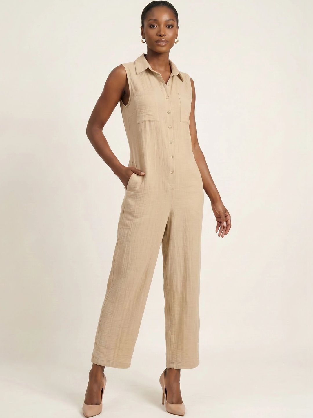 Moomaya Linen Basic Jumpsuit-picture-10