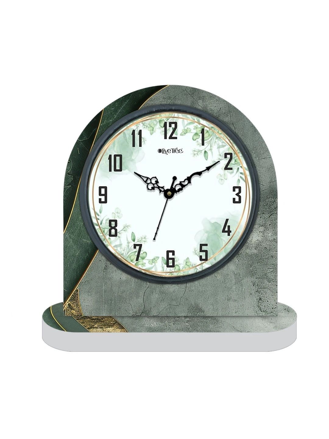 OLIVE TREE Multicoloured Printed Abstract Shaped Table Clock-image-44