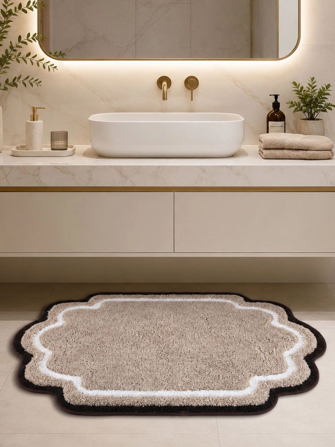 OBSESSIONS Beige Anti-Skid & Ultra Absorbent Bath Rugs-image-27