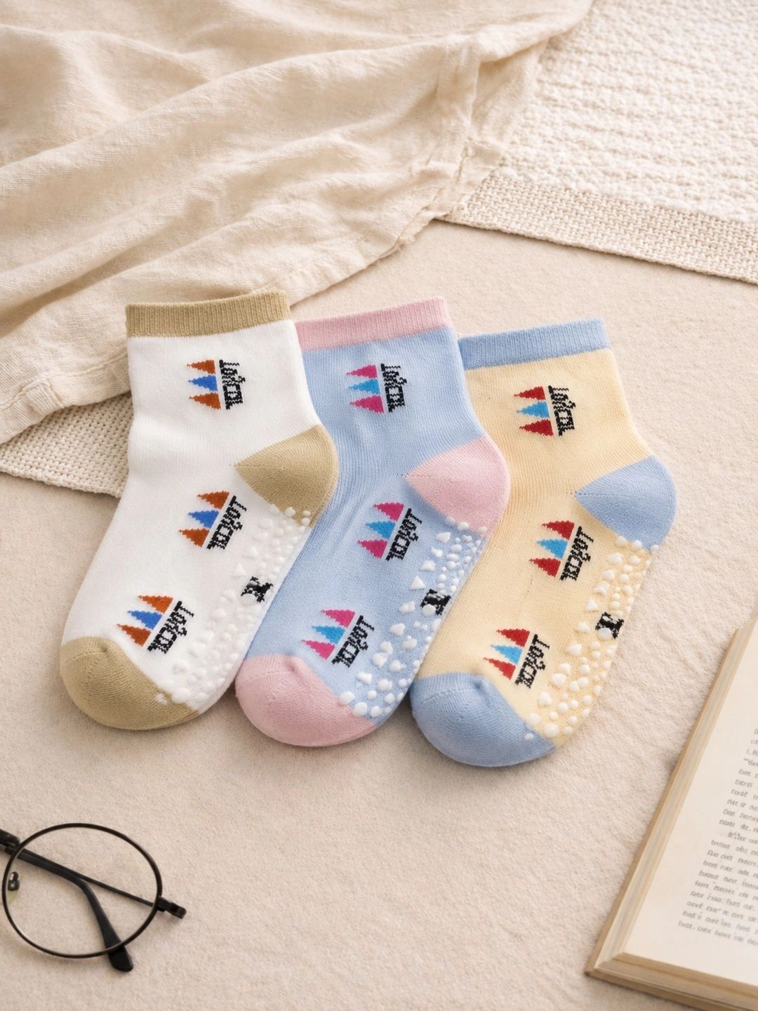 CORTICA Unisex Kids Pack of 3 Cotton Blend Assorted Patterned Ankle Length Socks-picture-26