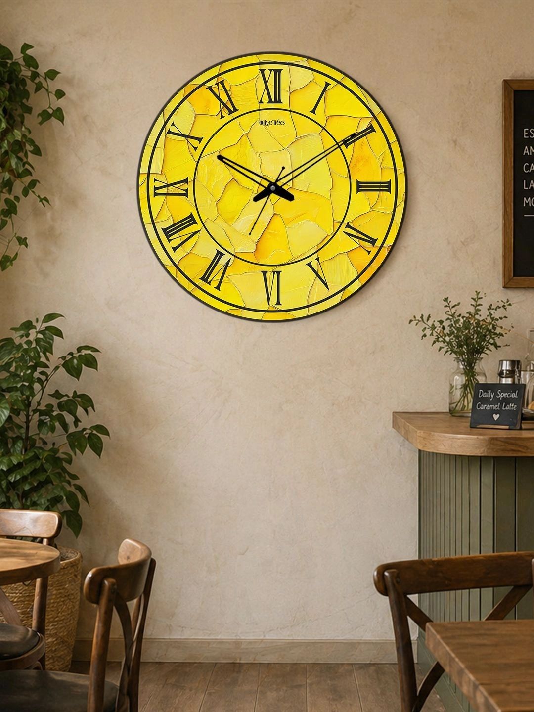 OLIVE TREE Multicoloured Textured Contemporary Wall Clock-image-21