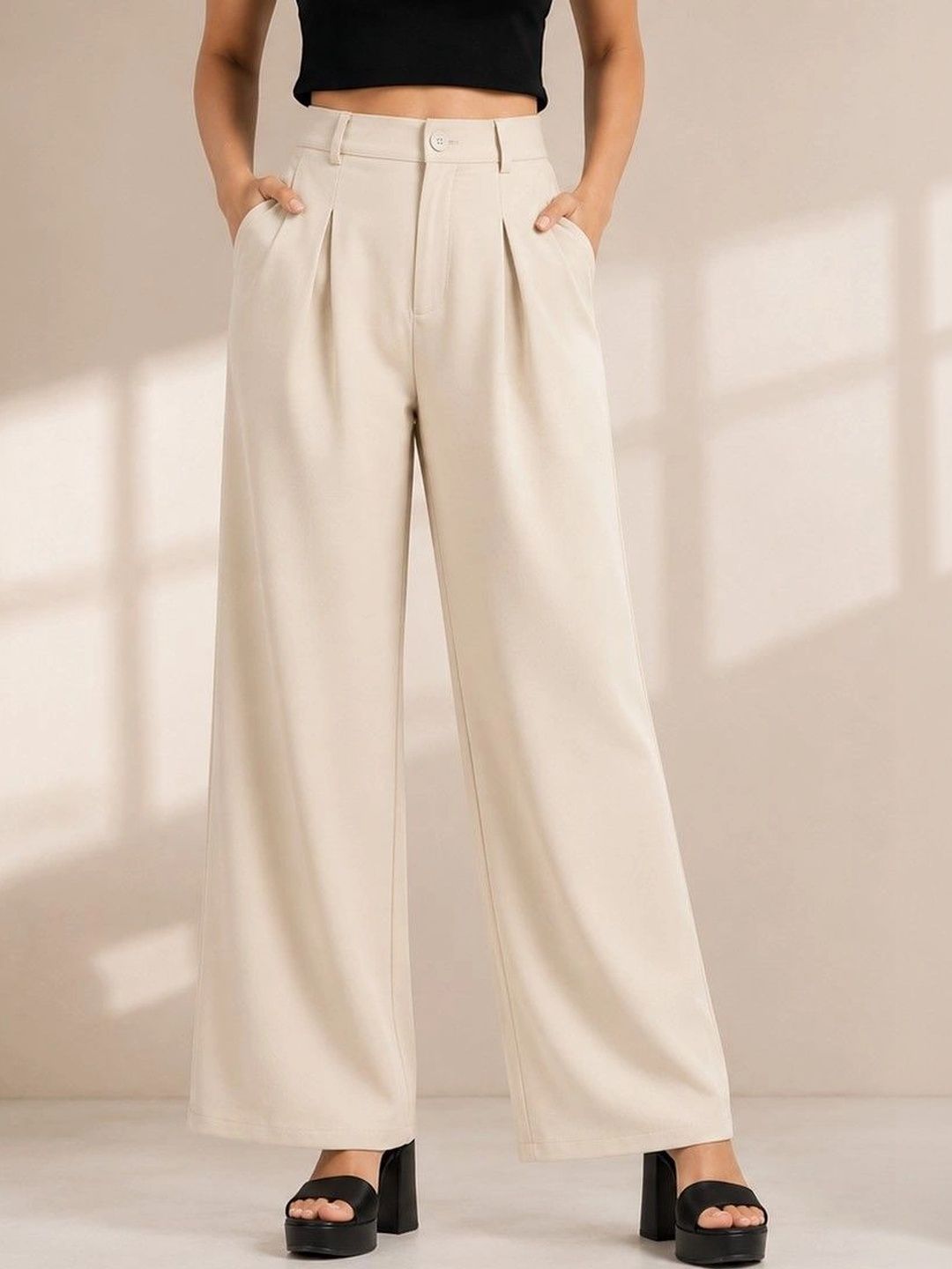 BURIANBERRY Women Relaxed High-Rise Pleated Trousers-picture-41