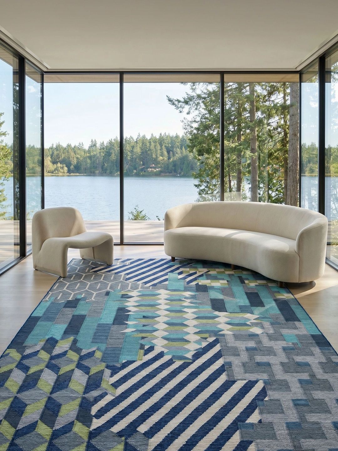 Jaipur Rugs Blue Geometric Woollen Carpet-image-17