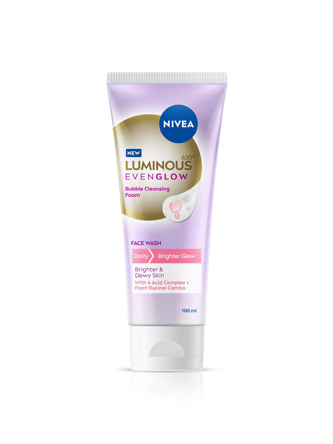 Nivea Luminous Even Glow Bubble Cleansing Foam Face Wash with Pearl Rucinol - 100 ml-picture-12