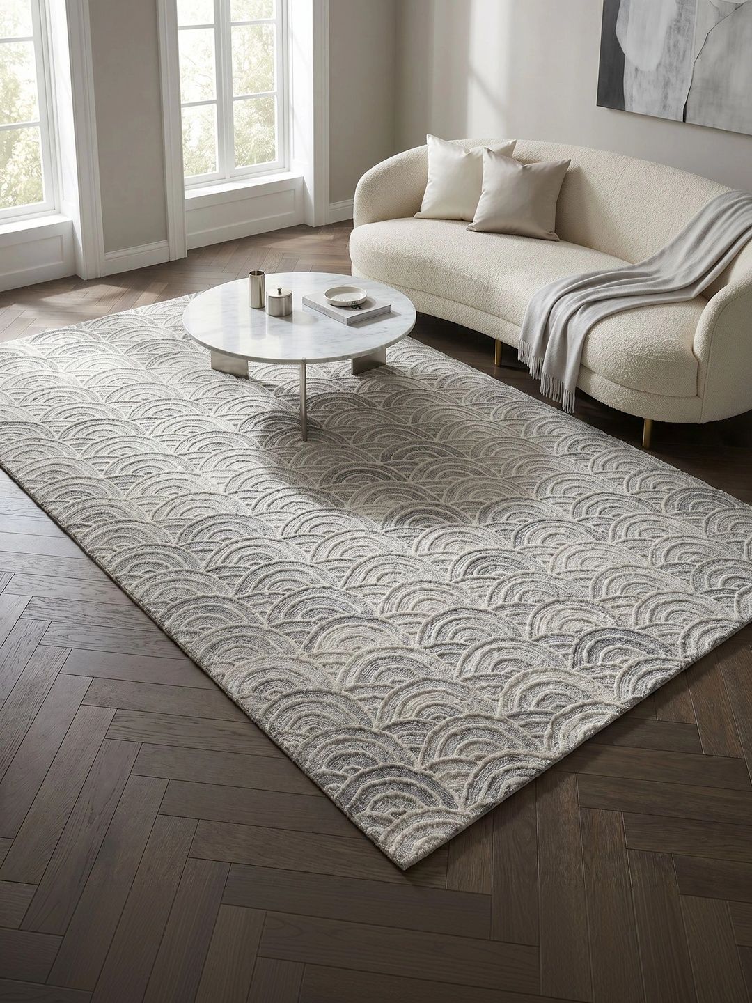 Jaipur Rugs Grey Geometric Woollen Carpet-image-42