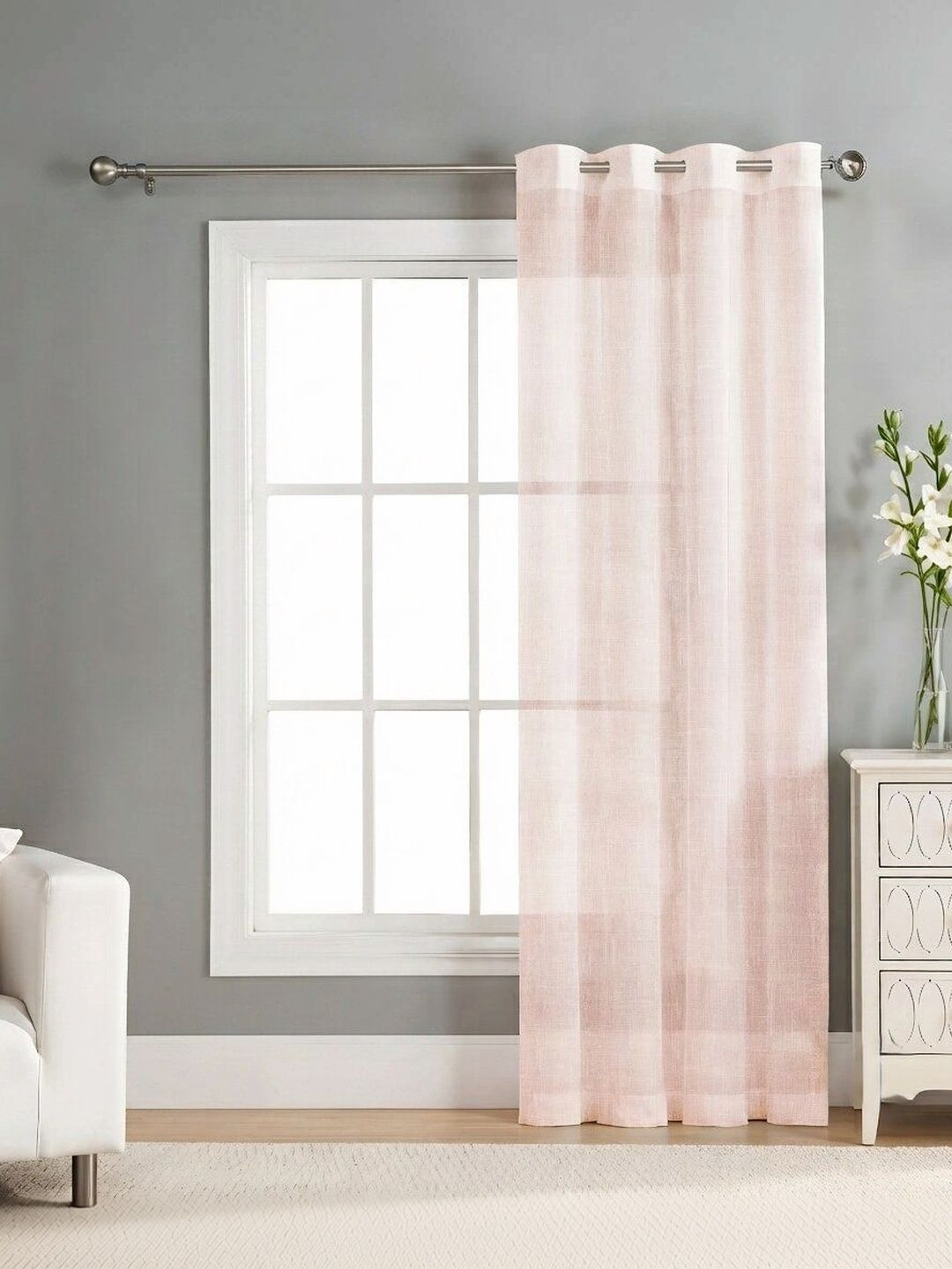 AAVIS DECOR Pink Sheer Long Door Curtain-image-39