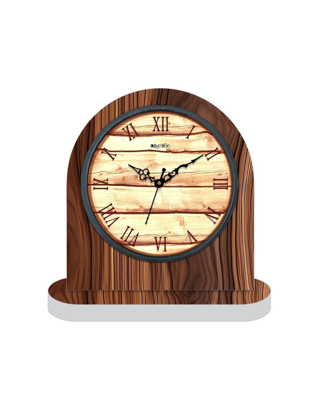 OLIVE TREE Multicoloured Textured Abstract Shaped Contemporary Table Clock-image-26
