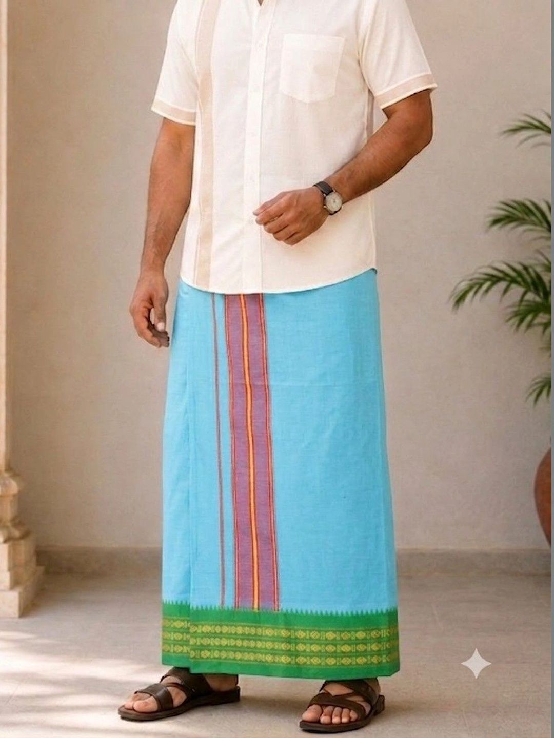 Sharan Elegance Men Striped Cotton Dhoti Dhotis-picture-10