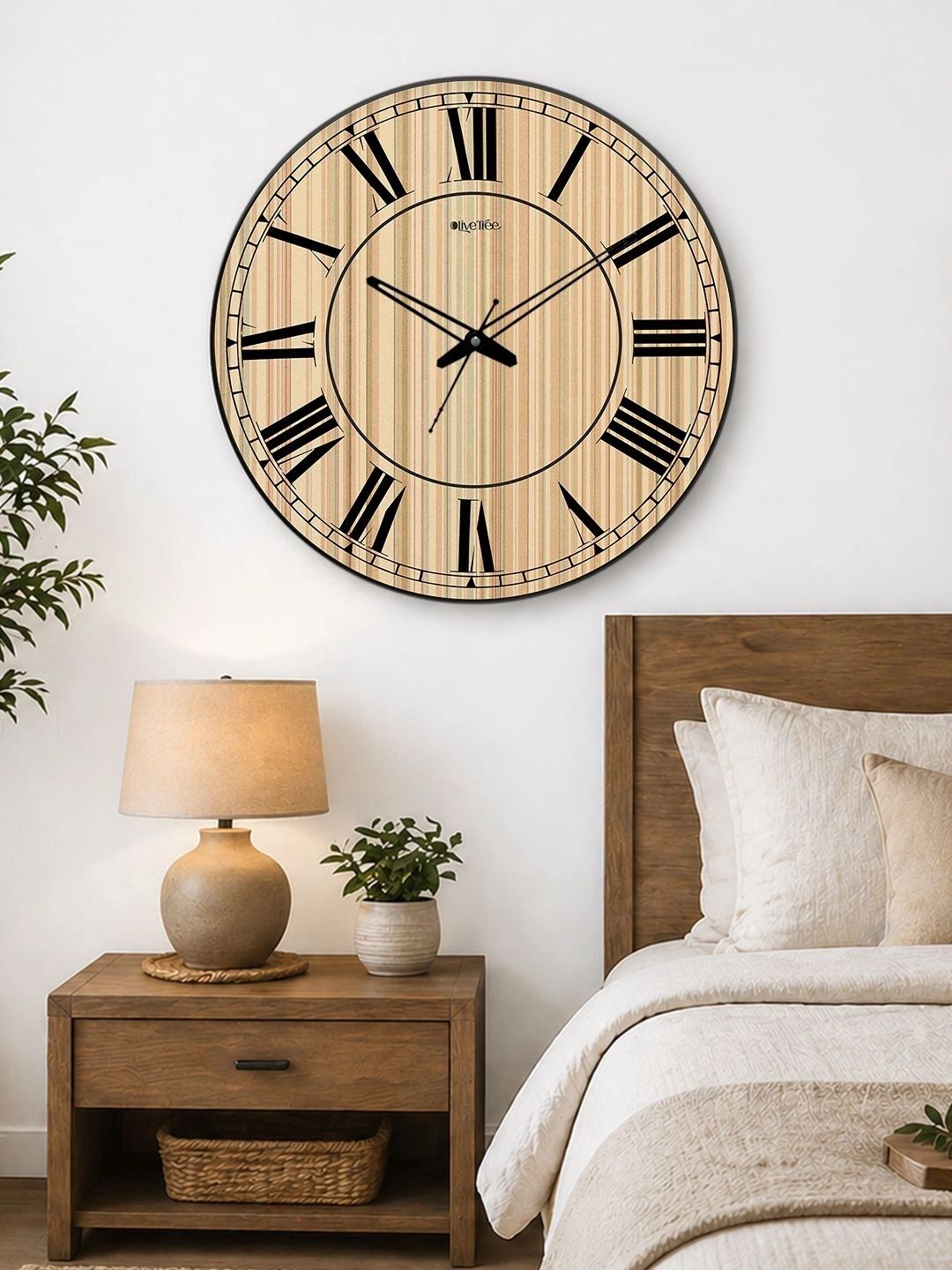 OLIVE TREE Multicoloured Printed Traditional Wall Clock-image-35