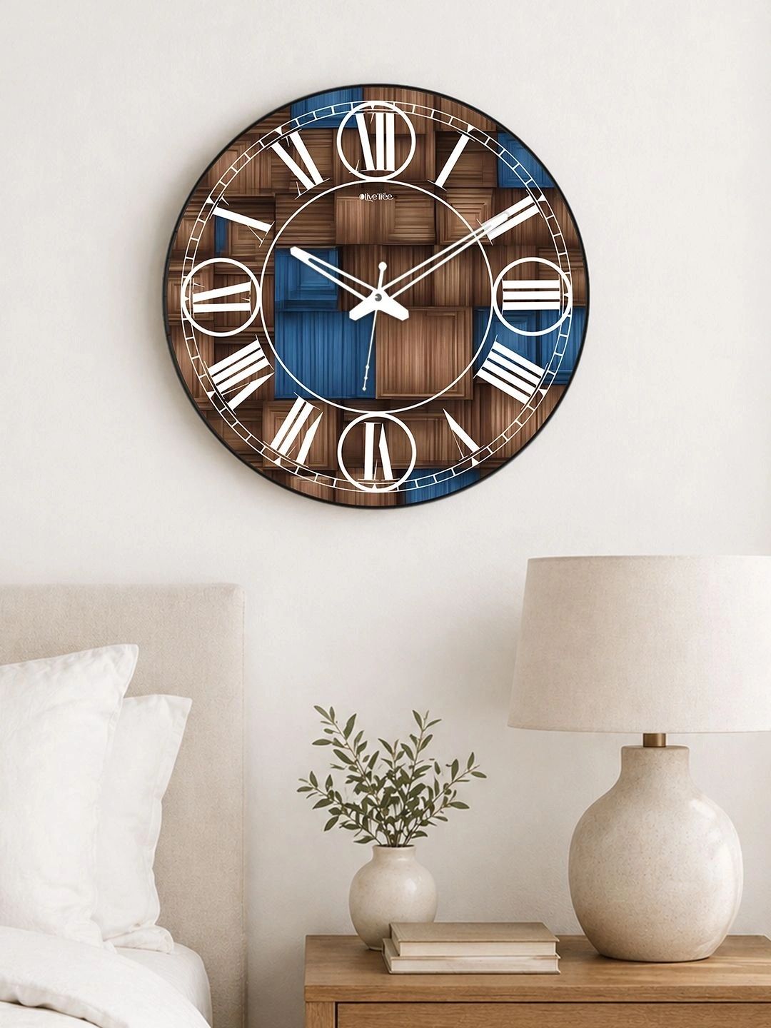 OLIVE TREE Multicoloured Printed Contemporary Wall Clock-image-30