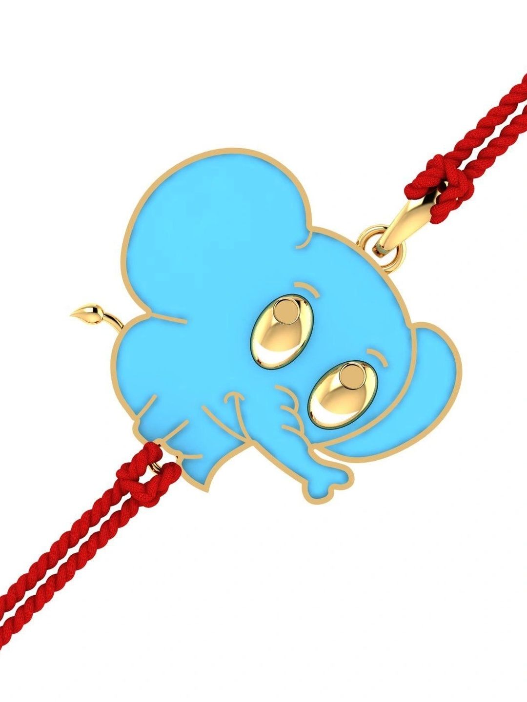 KUBERBOX Boys 9Kt Gold Lil Tusker Rakhi Cum Pendant- 1.6 g-picture-28