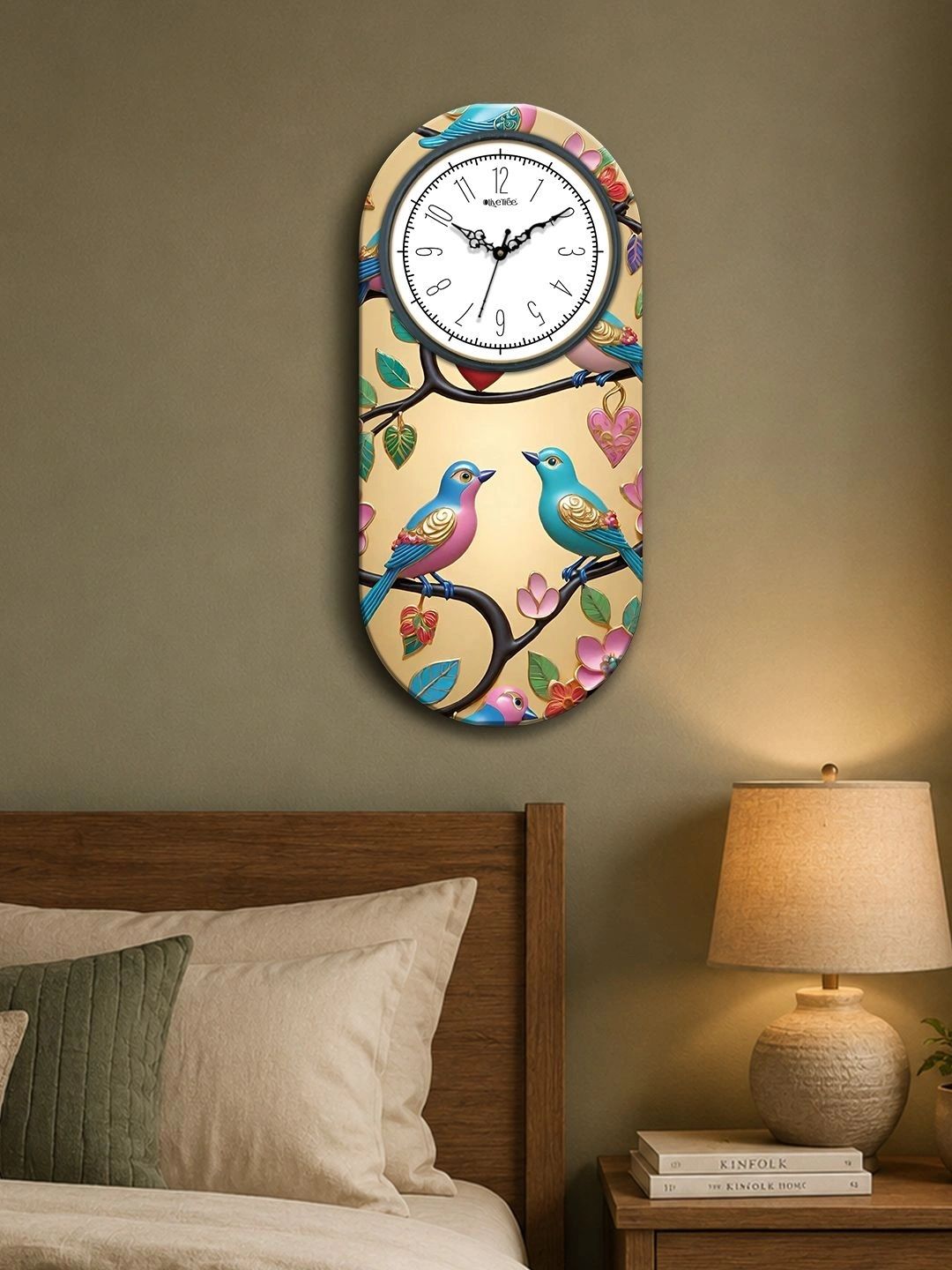 OLIVE TREE Multicoloured Printed Wall Clock-picture-45