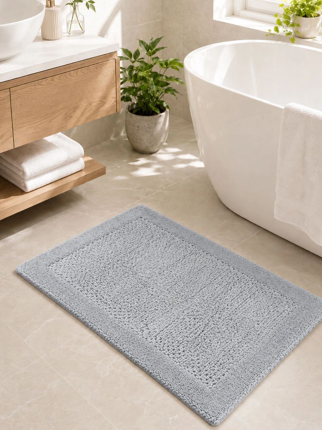 OBSESSIONS Grey Reversible Ultra Absorbent Bath Rugs-picture-13