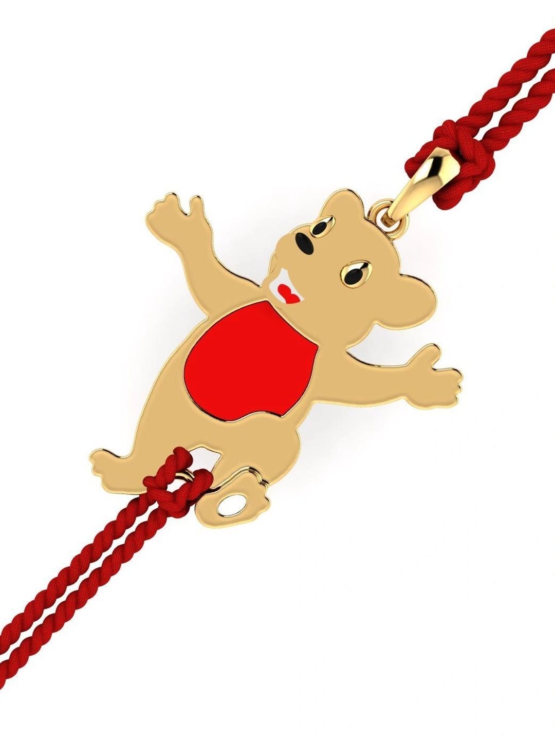 KUBERBOX 9Kt Gold Joy Bear Rakhi Cum Pendant - 1.47 g-picture-41