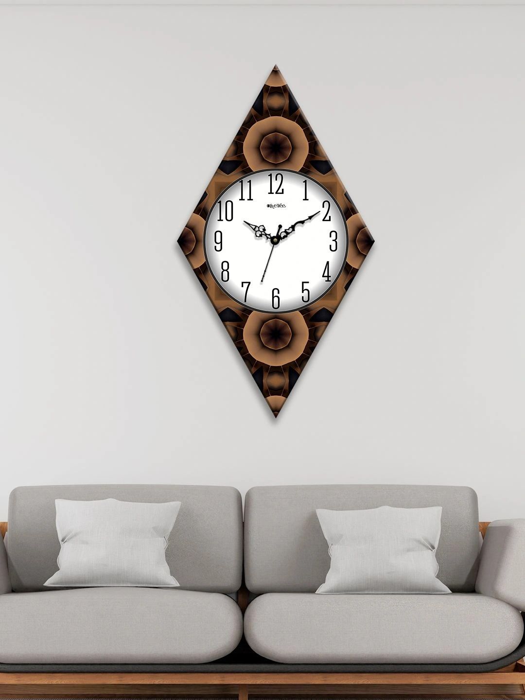 OLIVE TREE Multicoloured Printed Geometric Contemporary Wall Clock-picture-36
