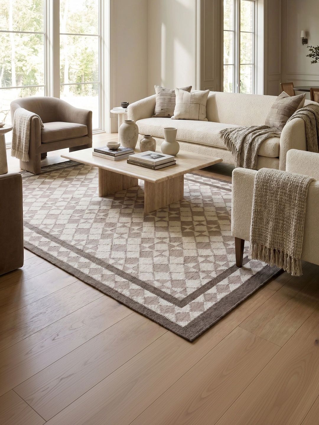 Jaipur Rugs White Geometric Handmade Woollen Carpet-picture-36