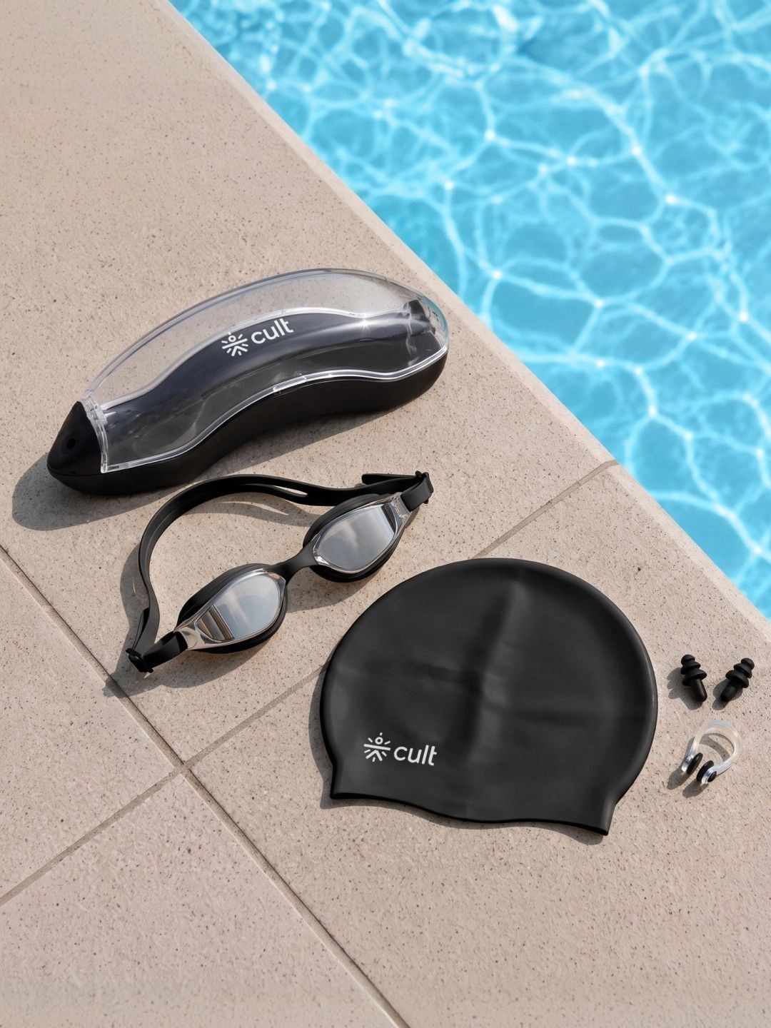 CULT Swimwear Accessories Kit: Goggles Swim Cap Nose Clip & Ear Plugs-picture-55