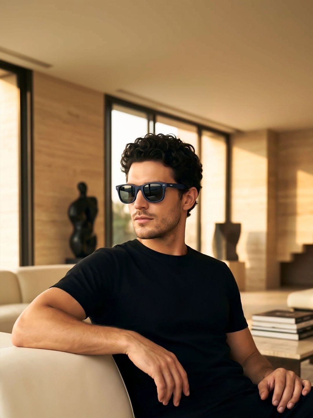 HRX by Hrithik Roshan Unisex Grey Lens & Blue Wayfarer Sunglasses with-image-2