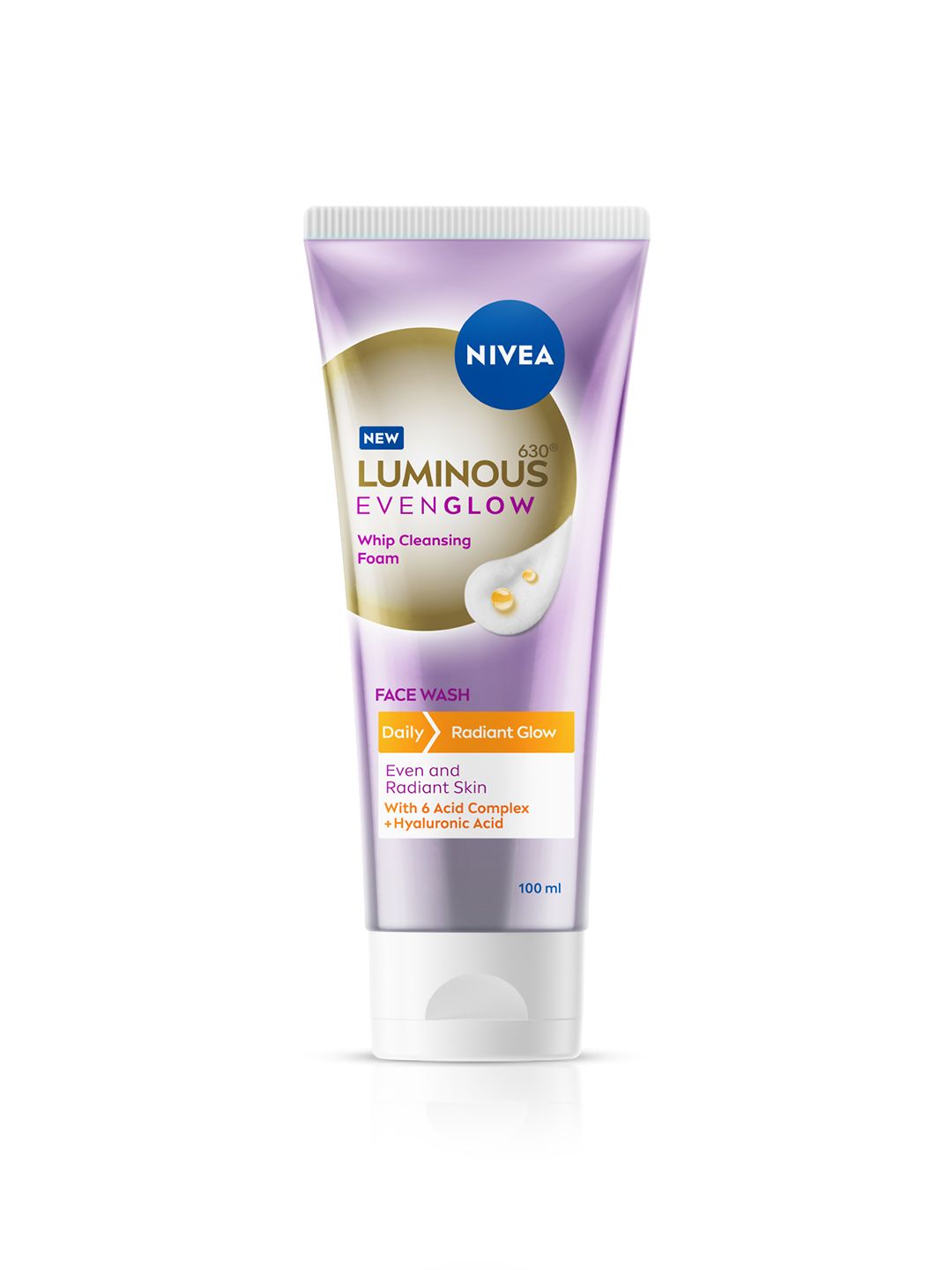 Nivea Luminous Even Glow Whip Cleansing Foam Face Wash with Hyaluronic Acid - 100 ml-image-20