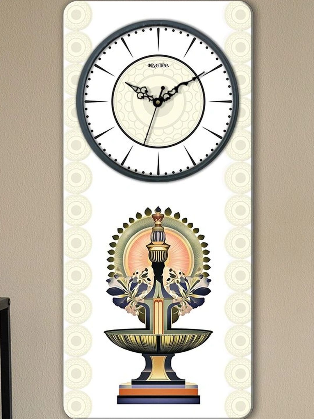 OLIVE TREE Multicoloured Printed Wall Clock-picture-54