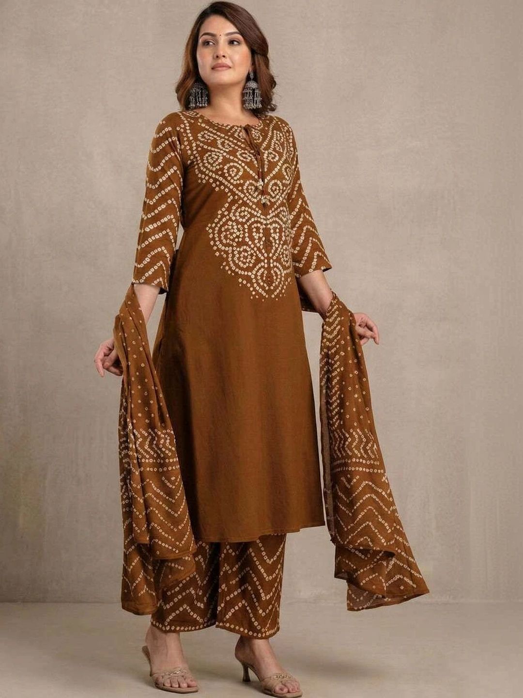 Bna Bnaya Women Ethnic Motifs Printed Regular Pure Cotton Kurta with Palazzos & With Dupatta-picture-39