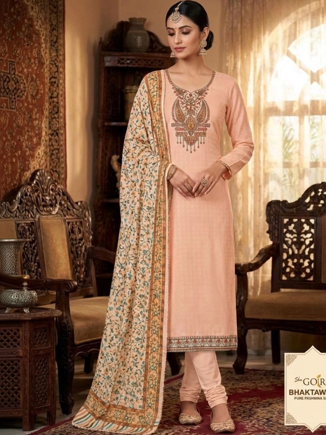 Rosaniya Embroidered Unstitched Dress Material-picture-12