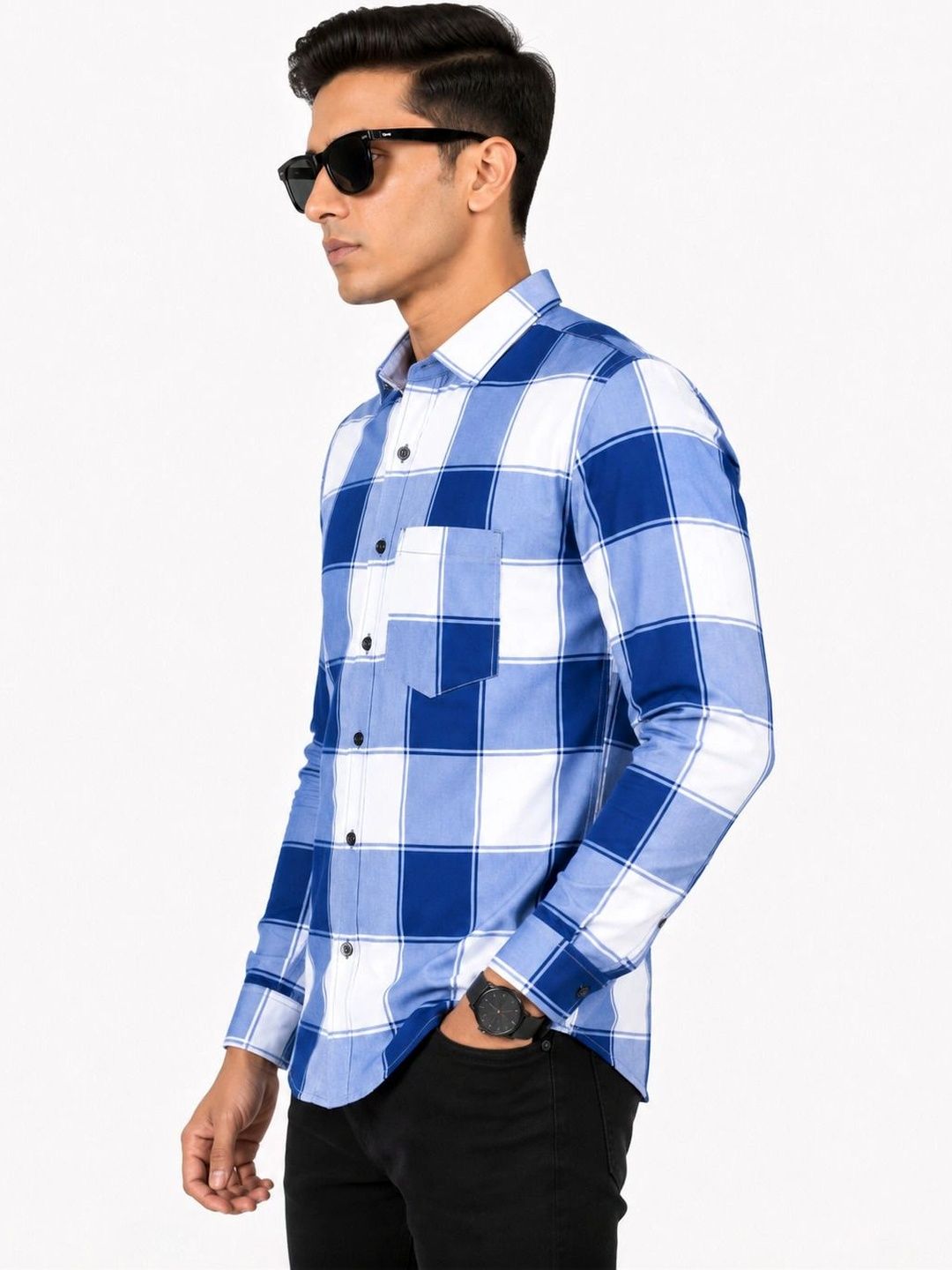 NNC-NEXT NOVA CLOTHES Men Classic Buffalo Checks Checked Casual Shirt-picture-31