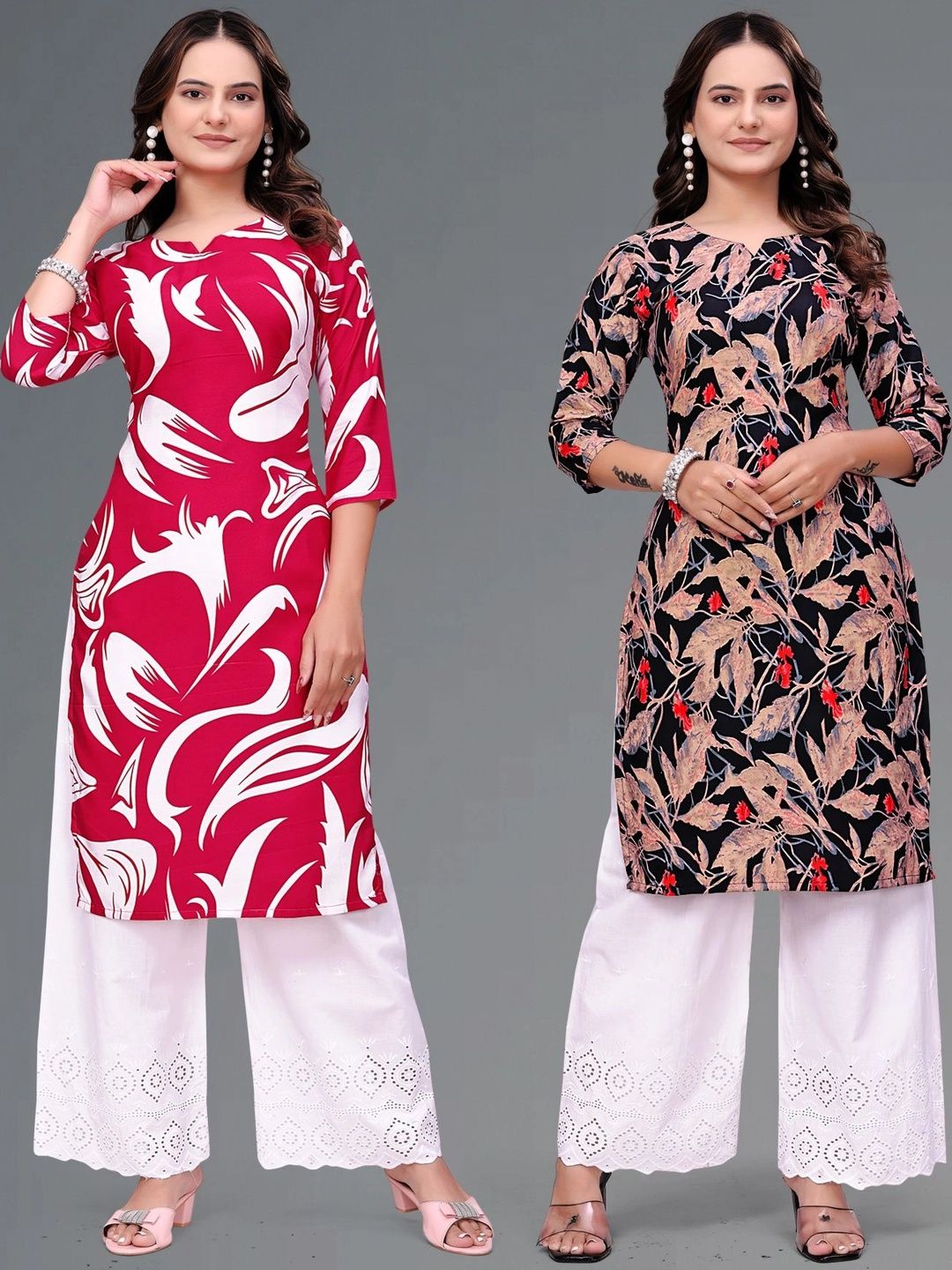 SHAIBO SAREE Botanical Printed Pure Crepe Kurti-picture-51