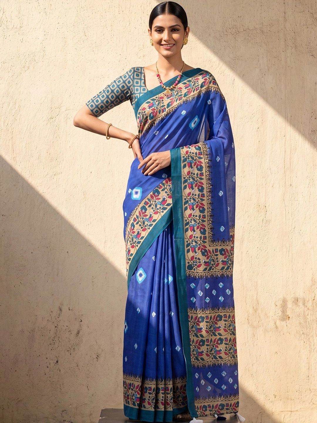 Anouk Designer Block Print Saree-image-44