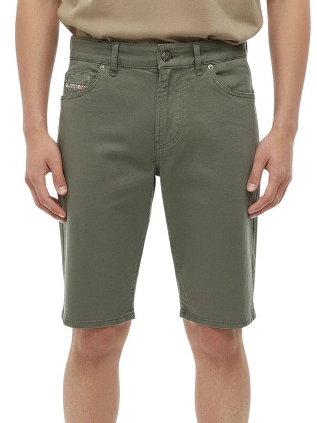 DIESEL Green Slim Solid Shorts-picture-14